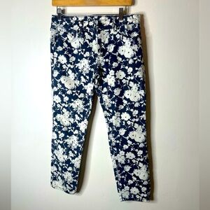 Tory Burch Alexa Floral-Print Cropped Skinny Jeans woman's size 29